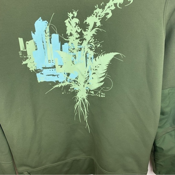 Vintage Nike ACG sz M Olive Green Fleece Lined Graphic Full Zip Women’s Hoodie - Picture 8 of 13